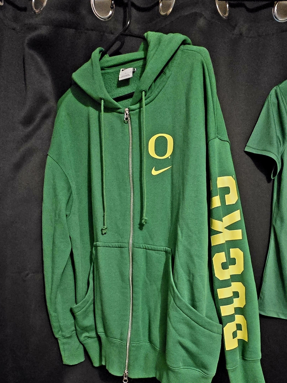 Nike Green Oregon Ducks Full-Zip Bomber Hoodie with Yellow Logo